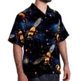 thumbnail image 2 of Starry Bees in the Sky Men's Casual Short Sleeve Button Down Shirts - Printed Summer Beach Tops for Men and Women, 2 of 6