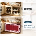 thumbnail image 4 of Cherry Red Square Cabinet Curtains for Kitchen 32"W x 55"L, Graphic Retro Red White Checkered Border Pantry Curtain Skirt Magic Tape Short Curtains Decor Privacy Panel for Utility Closet Bathroom, 4 of 9
