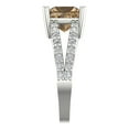 thumbnail image 3 of 2.44ct princess cut champagne Zircon 18k white gold Bridal Wedding Engagement Promise Anniversary Ring for Women size 3.75, 3 of 7