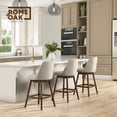 thumbnail image 5 of ROME + OAK Rowan 26" Swivel Counter Stool in Walnut Finish with White Fabric Seat, 5 of 11
