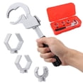 thumbnail image 1 of Llave universal ajustable Coofit Llave de baño multifuncional con 3 cabezales reemplazables, 1 of 6