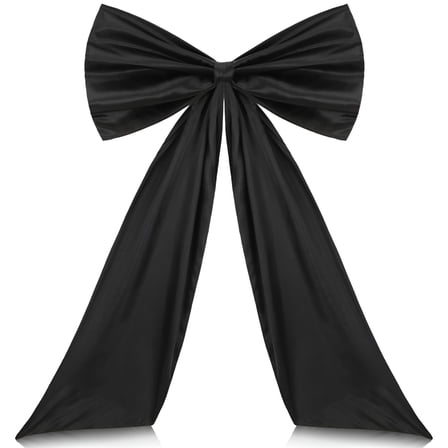 LAMIRO Big Black Bow Birthday Decorations Large Coquette Party Wedding Backdrop Large Bow Themed Decor Satin Big Black Bachelorette Party Decorations Giant Wall Decor Ornaments Supplies