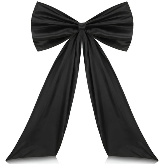LAMIRO Big Black Bow Birthday Decorations Large Coquette Party Wedding Backdrop Large Bow Themed Decor Satin Big Black Bachelorette Party Decorations Giant Wall Decor Ornaments Supplies