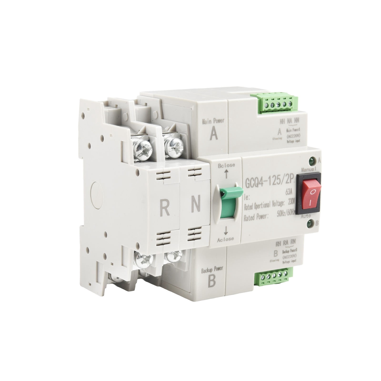 2P 63A Dual Power Automatic Transfer Switch for Generator Changeover Switch