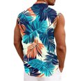 thumbnail image 6 of Hogleaql Mens Short Sleeve Hawaiian Shirt Tank Top Sleeveless Button Down Shirts Tropical Graphic Vacation Trendy Summer Beach Outfits Purple L, 6 of 6