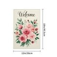thumbnail image 4 of AMHNF Linen Garden Flag with Floral Welcome Design for Spring Summer Home Outdoor Garden Yard Door Decor 12x18 inch, 4 of 5