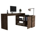 thumbnail image 4 of HQZX Modern L-Shaped Computer Desk, Adult Lap Desks with Open and Closed Storage, 45.9 x 59.6 in, Brown, 4 of 8
