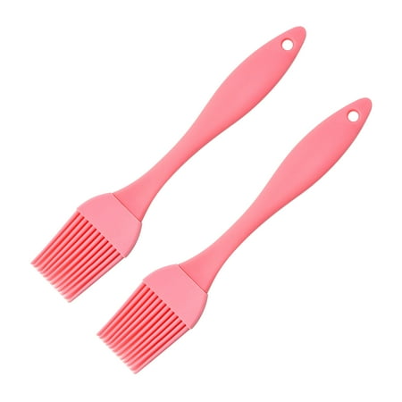 

LHNFT 2Pcs Silicone Oil Brush Barbecue Basting Brush Seasoning Sauce Cake Bread Butter Egg Heat Resistant Home Kitchen Baking Cooking Tools