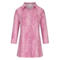 thumbnail image 4 of Fankiway Mode Femmes Été Impression Causale Bouton de Poche Revers à Manches Longues Robe Plus Robes de Taille pour les Femmes Courbes Robes de Printemps pour les Femmes 8518, 4 of 6