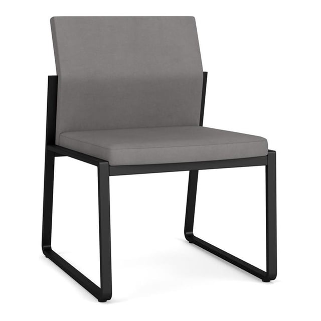 Fauteuil d'Appoint Sans Accoudoirs pour Réception Gansett / Acier Noir / Gris Pâle