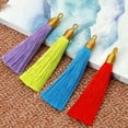 thumbnail image 6 of U8MO 15 Colors 3'' Ice Silk Earrings Tassel Trim Pendant Jewelry Making DIY-10# jade green, 6 of 6