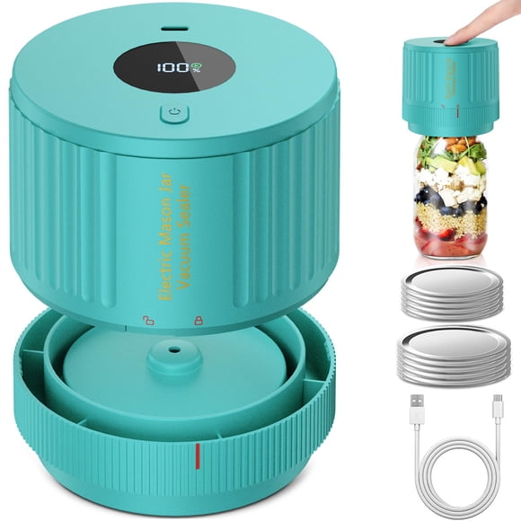 Kit sellador eléctrico al vacío Mason Jar LOVE MOMENT Green