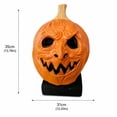 thumbnail image 2 of Halloween Pumpkin Latex Mask, Creepy Jack-o-Lantern Full Face Headgear with Realistic Wrinkled Texture for Masquerade Party and Haunted House Props, 2 of 5