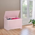 thumbnail image 5 of HYYOP Storage Chest, 30 inches Chest Box Organizer with 2 Safety Hinges, Wooden Entryway Storage Bench, Pink, 5 of 8