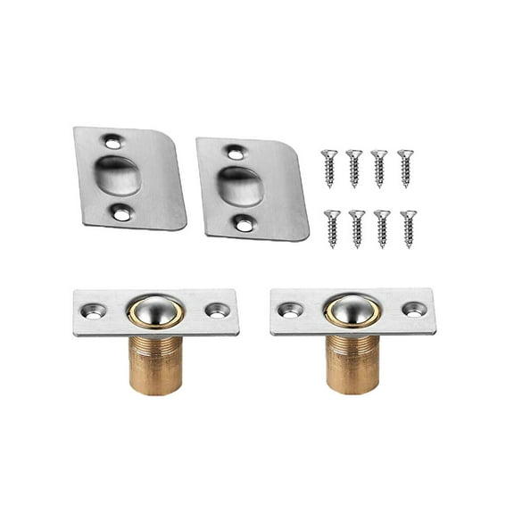 PINXOR, Durable Closet Ball Door Catch with Strike Plate Stainless Steel 2 Piece Pack