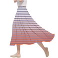 thumbnail image 1 of ameIAEA Women A-Line High Waist Midi Skirt Color Block Ruffle Flowy Skirts 2024 Fall Trendy Skirt, 1 of 6