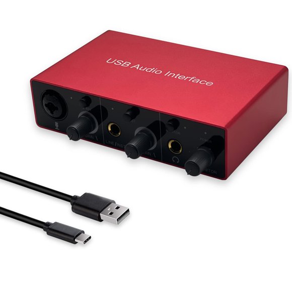 Interfaz de audio USB Y.D.F con preamplificador de micrófono de 24 bits