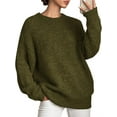 thumbnail image 3 of PRETTYGARDEN Womens Fall Long Sleeve Sweater Crew Neck Fuzzy Loose Fit Chunky Knit Pullover Sweaters Going Out Tops, 3 of 9
