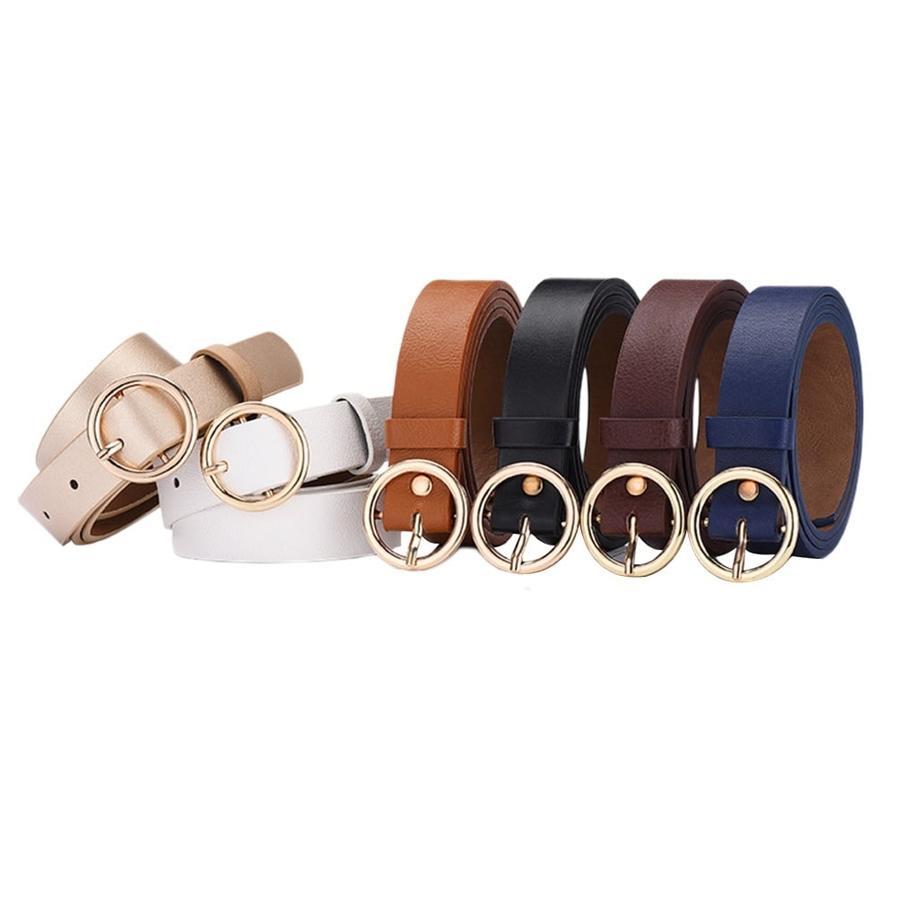 Women Belt Classic Fashion Leather Metal Buckle Waistband Wide Belt