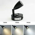 thumbnail image 4 of 2pcs/pack Black Aluminum DC24V 12V Touch Dimmable RV LED Reading Light Fixture with USB Port 3000K 6000K Boat Yacht Wall Lamp, 4 of 6