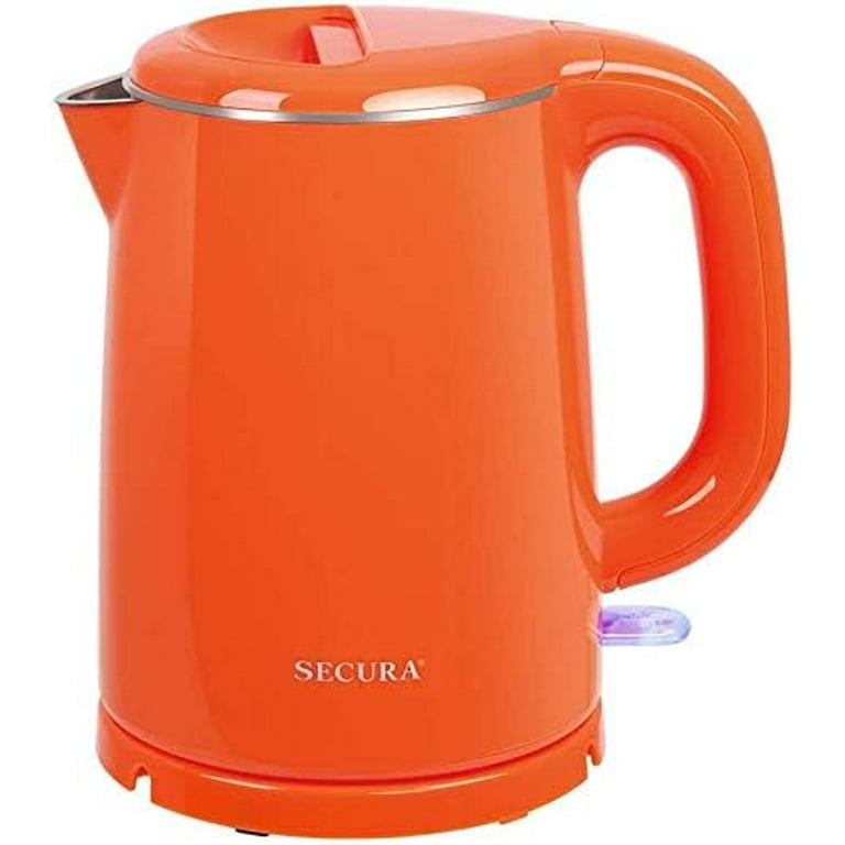 Secura Stainless Steel Double Wall Electric Kettle Water Heater for Tea  Coffee w/Auto Shut-Off and Boil-Dry Protection, 1.0L (Black) - The Secura