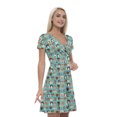 thumbnail image 1 of Women’s A Line Feminism Summer Dress, Retro Triangle Arrangement, Cross Wrap V Neck, 6 Sizes, by Ambesonne, 1 of 2