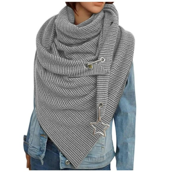 Aayomet Wool Scarf Women Retro Scarf Multi-Purpose Female Shawl Scarf Scarf (Gray, One Size)