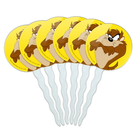 Looney Tunes Taz Cupcake Picks Toppers Decoration Set of 6