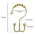 thumbnail image 5 of Siaomo Shower Curtain Rings Hooks,Stainless Steel,Rustproof,for Bathroom-Double Hooks-Set of 12,Gold, 5 of 6