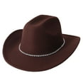 thumbnail image 3 of HJYCHN Glitter Silver Black Cowboy Sun Hat For Women Western Sparkly Rhinestone Design Coffee One Size, 3 of 4