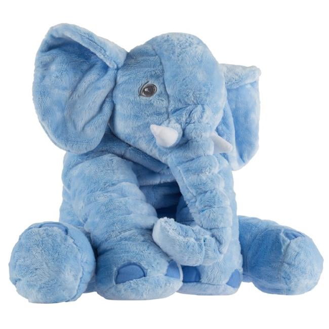 Happy Trails M400033 Elephant Stuffed Animal Pillow Plush Toy, Blue