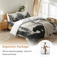 thumbnail image 7 of Brown Bear Bedding Duvet Cover Set King Size 4 Pieces Black Bear Forest Animal Modern Art Retro Bedding Set with Zipper Closure, 1 Comforter Cover 92x106 Inches 1 Flat Sheet & 2 Pillow Cases, 7 of 7