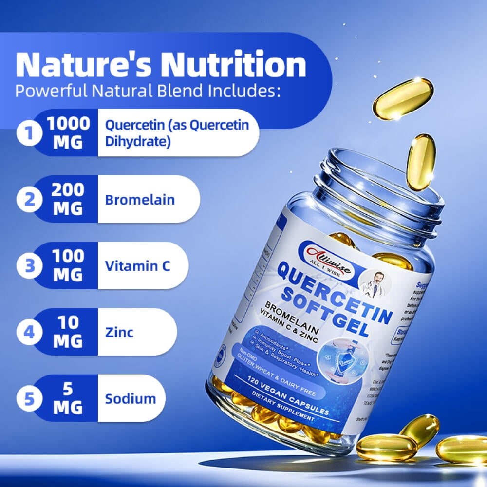 Quercetin 1000 mg - Quercetin Dietary Supplement - 240 Servings (Veggie Caps) - Supports Cardiovascular Health, Immune Health, 2 Pack