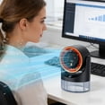 thumbnail image 5 of Cooling Fan, Portable Desktop Fan with Ice-Cold Air Function and Humidification, USB Rechargeable Air Circulator with 5 Speeds, Quiet Fan for Office Home Summer Use （Gray）, 5 of 6