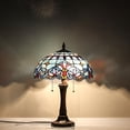 thumbnail image 4 of Tiffany Table Lamp 16" Wide Handmade Stained Glass Lamp Shade 2 Light Vintage Table Lamp for Living Room Bedroom, 4 of 7