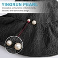 thumbnail image 2 of 55-58cm hat circumference adjustable fisherman hat women's big brim sunscreen hat foldable pearl lace sun hatblack, 2 of 5
