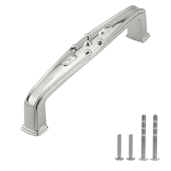 Modket MH1613 Traditional Classic Kitchen Cabinet Pull Handle — 4-1/4" Overall Length, 3-3/4" (96mm) Hole Centers, Brushed Nickel — 20 Packs