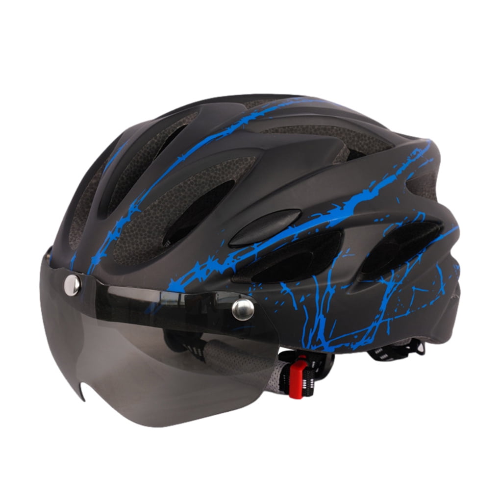 Bike Helmet for Adult Men Women Mountain Road Bicycle Helmet with Camera Mount/Rear Light/Detachable Visor Lightweight Adjustable Size 