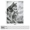 thumbnail image 4 of COMIO  Gray Wolf Comfort Warmth Soft Cozy Air Conditioning Machine Wash Black and White Rose Skull Sherpa Blanket (Throw), 4 of 6