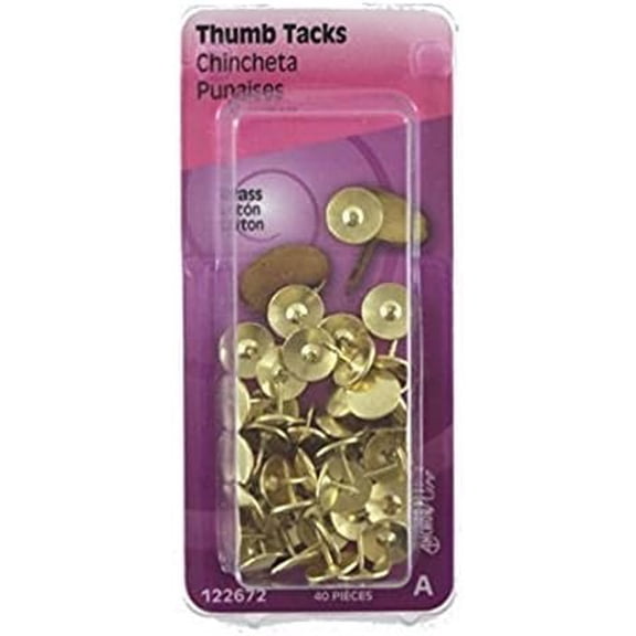 Hillman Yellow Push Pins 40 pk