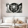 thumbnail image 2 of Elephant Stock Airplane Propeller Wall Art - Horizontal Multi Panel Canvas - Living Room Wall Decor - Transportation Multi Panel - Black And Gray Decor - 45" x 28", 2 of 4