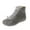 Grey, variant on fukaraa Fashion Retro Solid Color Leather Flat Ankle Boots for Women Lace Up Slip On Low Heels Short Boots