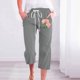 thumbnail image 2 of Pantalones de Mujer Casual, Impresión Elástica Suelta Pantalones de Pierna Ancha Recta con Bolsillo Hecho de Poliéster Suave para Toda la Temporada, Pantalones de Pierna Ancha de las Mujeres, 2 of 4