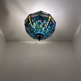thumbnail image 4 of Enjoy Decor Lamps Tiffany 12-Inch 2-Light Bronze Ceiling Light with Stained Glass Bowl, 4 of 6