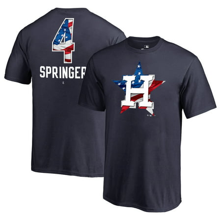 George Springer Houston Astros Fanatics Branded Youth 2019 Stars & Stripes Banner Wave Name & Number T-Shirt -