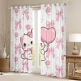 thumbnail image 3 of Homewish Kawaii Bowknot Cat Black Out Curtains, Pink Love Heart Balloon Curtains Pack of 2 (42x63 Each), Dreamy Cartoon Animal Bedroom Curtains, Window Curtains Home Decor, 3 of 7