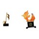 thumbnail image 1 of Figura decorativa de resina con forma de nota musical y . Adorno moderno para mesa, chimenea, dormitorio, oficina o como regalo de inauguración., 1 of 8
