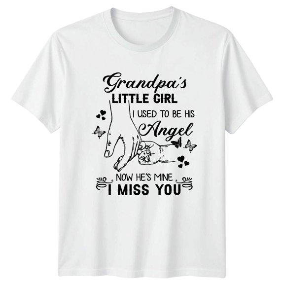 Grandpa's Little Girl Angel Memorial Remembrance Family Tribute T-Shirt