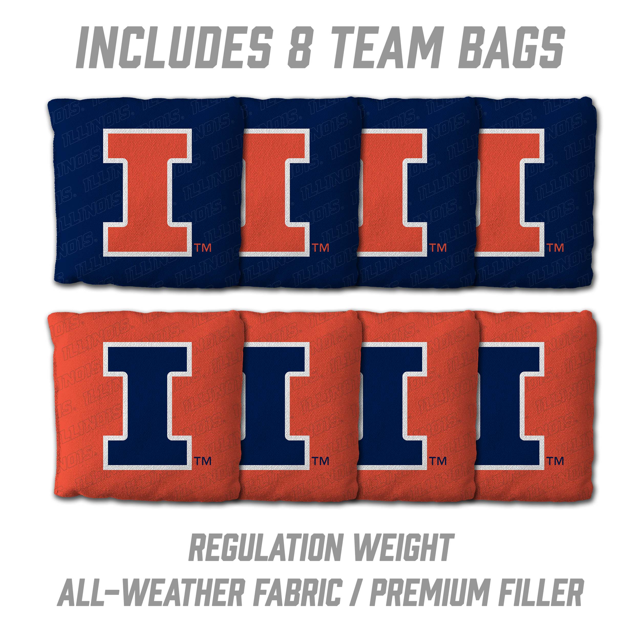 YouTheFan NCAA Illinois Fighting Illini 2x4 Slogan Series Cornhole
