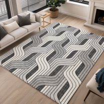 Addison Rugs Chantille Indoor/Outdoor Transitional Mid-century Modern Ivory Machine Washable Rectangle Rug, 8' x 10'
